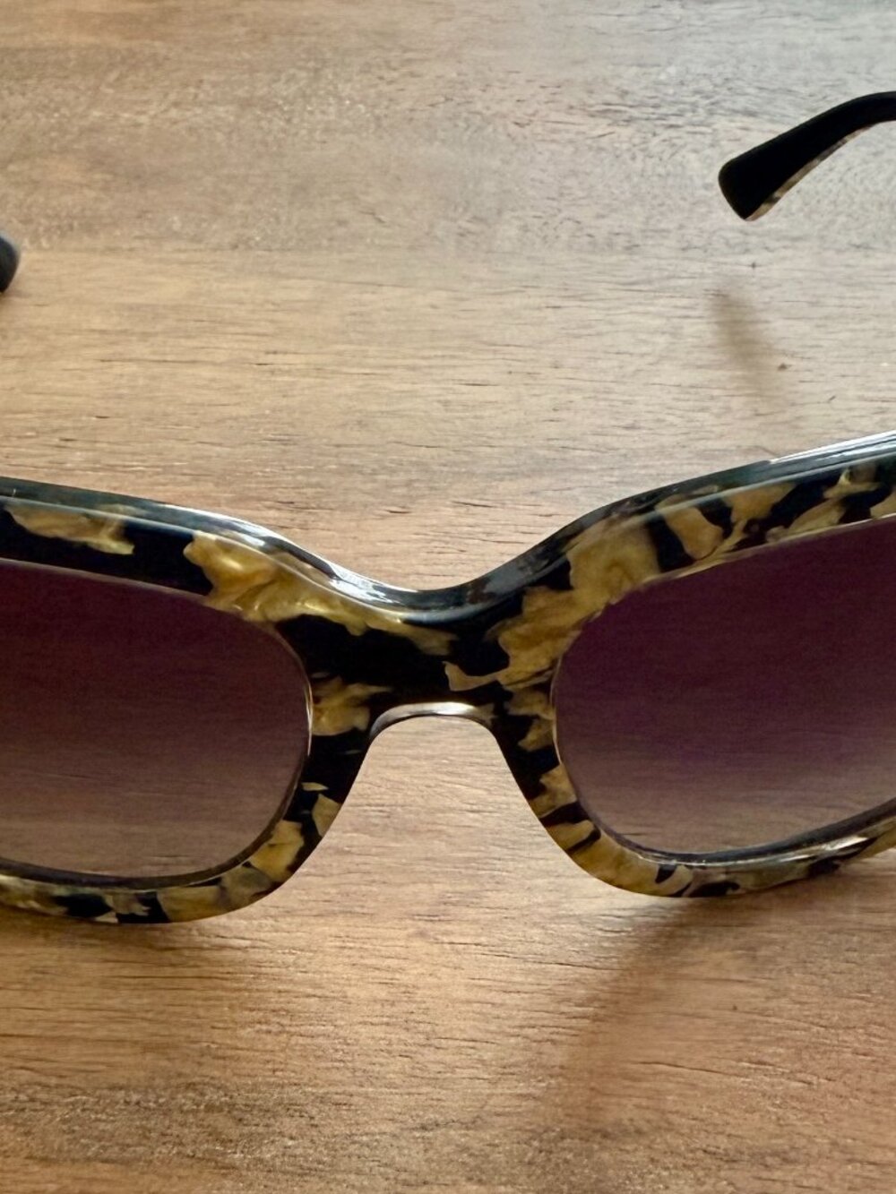 Dolce & Gabbana Gold Speckled Black Sunglasses